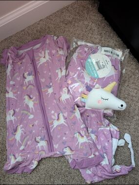 Lilac Unicorn Baby Sleep Sack & Plush Set